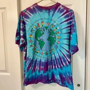 SOLD Vintage Grateful Dead Recycle Purple Blue Tie Dye T Shirt Hanes Beefy-T